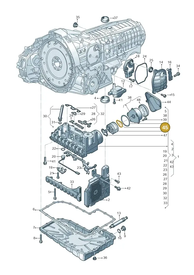 0CK325449 — Audi A6 1.8 (2015-2019) diagram 717325810, position 45
