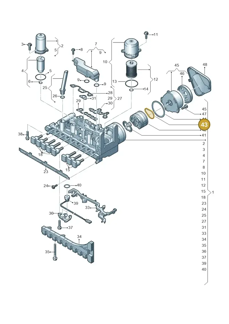 0CK325449 — Audi A5 Limo 2.0 (2024-) diagram 849325100, position 43