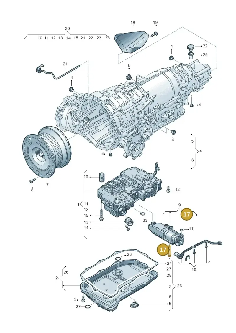 0D5398001B — Audi A6 2.0 (2018-) diagram 838325800, position 17