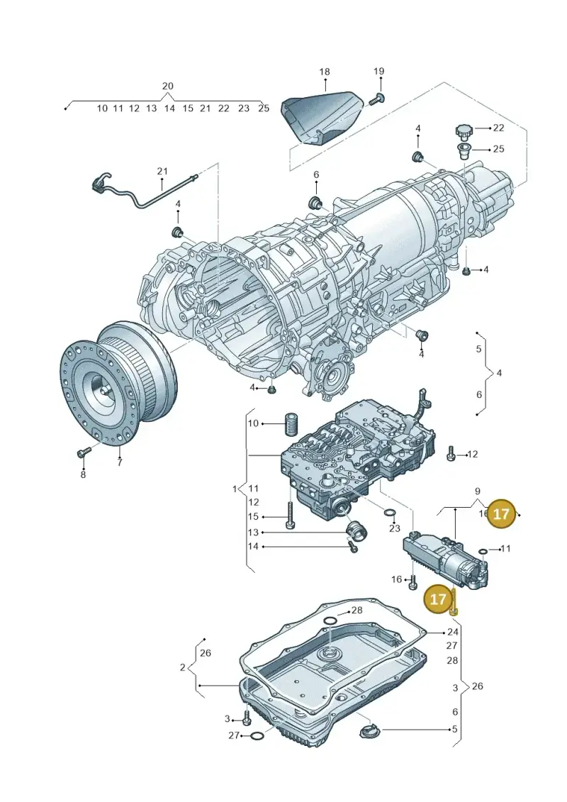 0D5398001B — Audi A4 2.0 (2015-2019) diagram 849325900, position 17