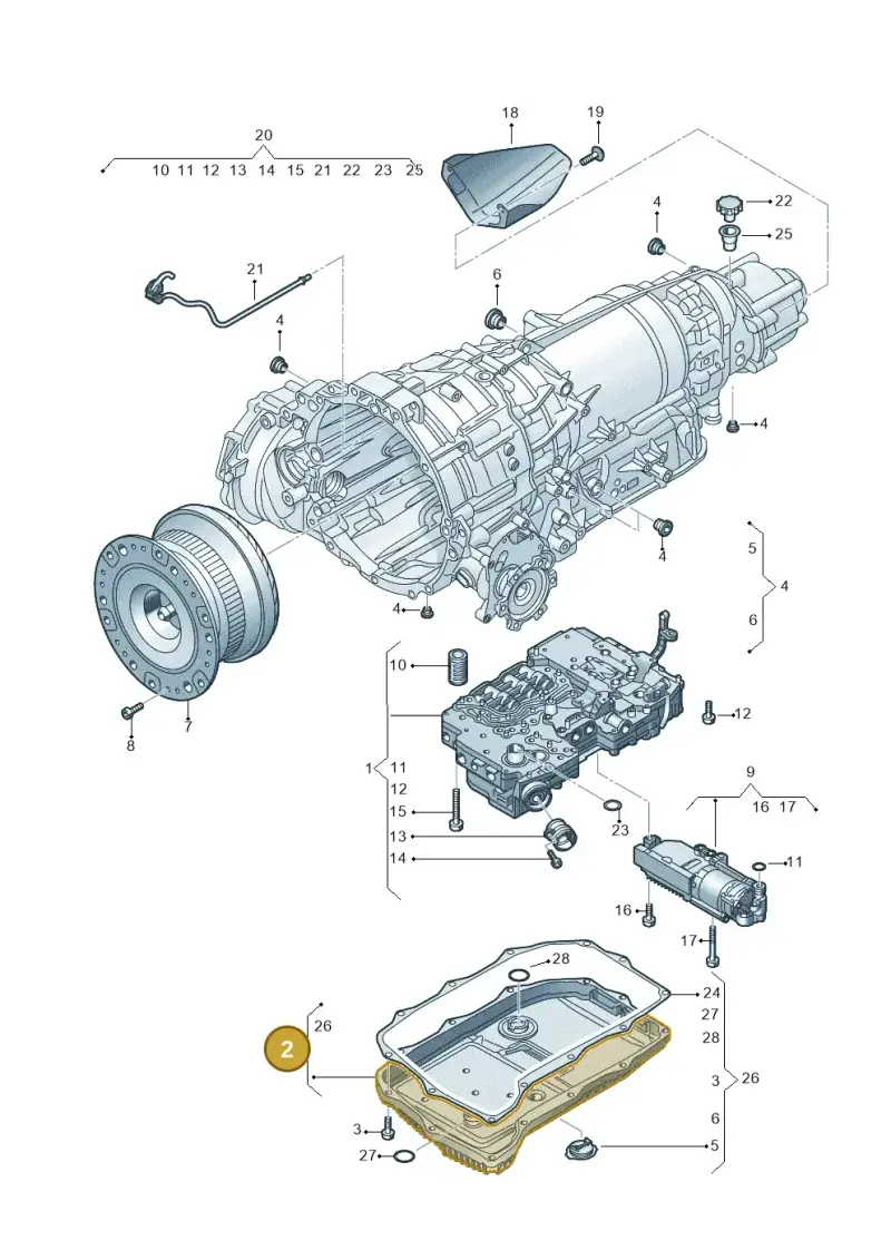 0D5398009C — Audi A4 2.0 (2015-2019) diagram 849325900, position 2