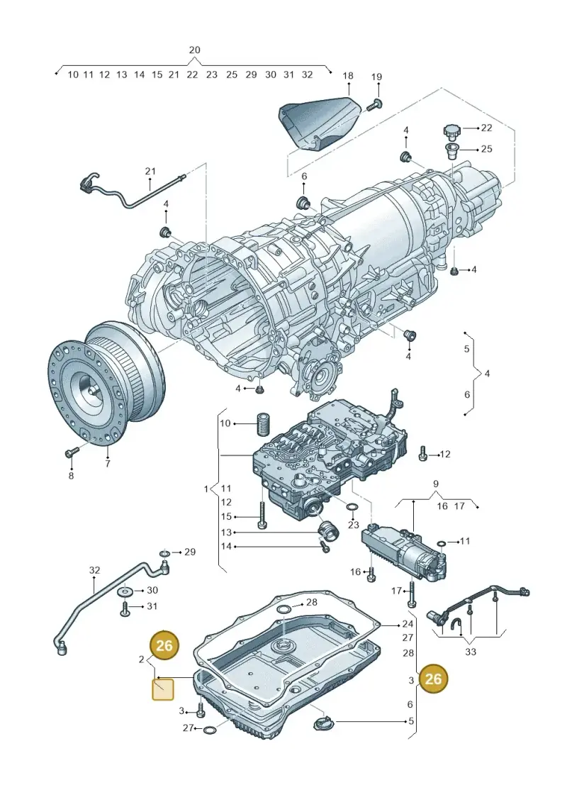 0D5398010 — Audi RS4 Avant (2017-) diagram 438325800, position 26