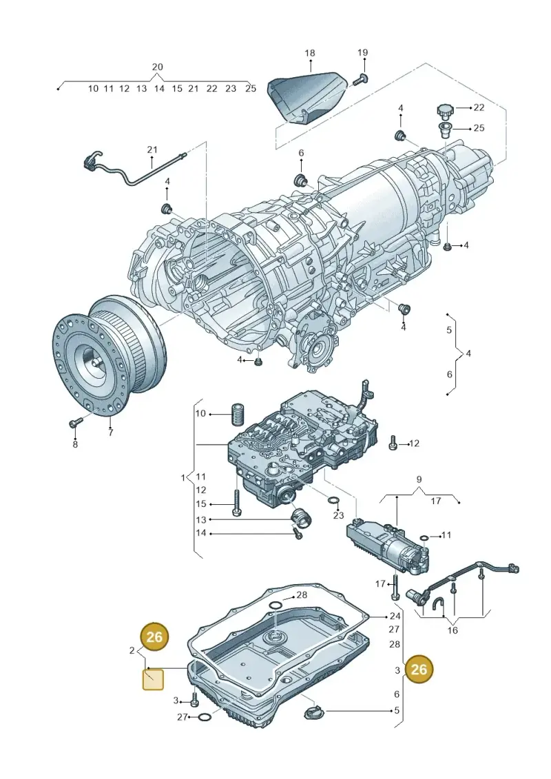 0D5398010 — Audi A6 2.0 (2018-) diagram 838325800, position 26