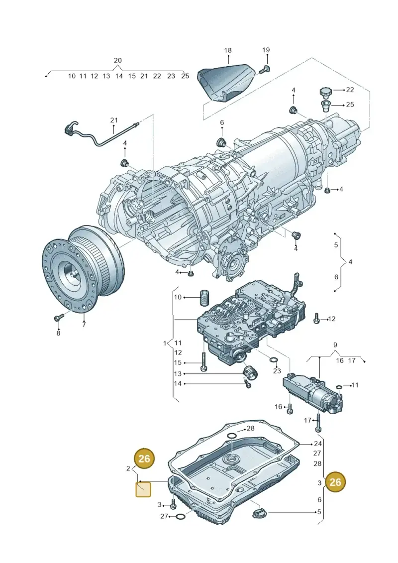 0D5398010 — Audi A4 2.0 (2015-2019) diagram 849325900, position 26