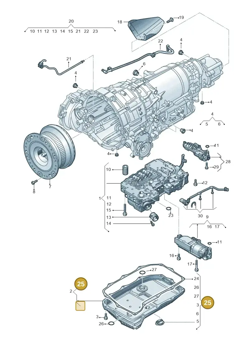 0D5398010 — Audi A5 Cabrio 2.0 (2016-2018) diagram 859325800, position 25