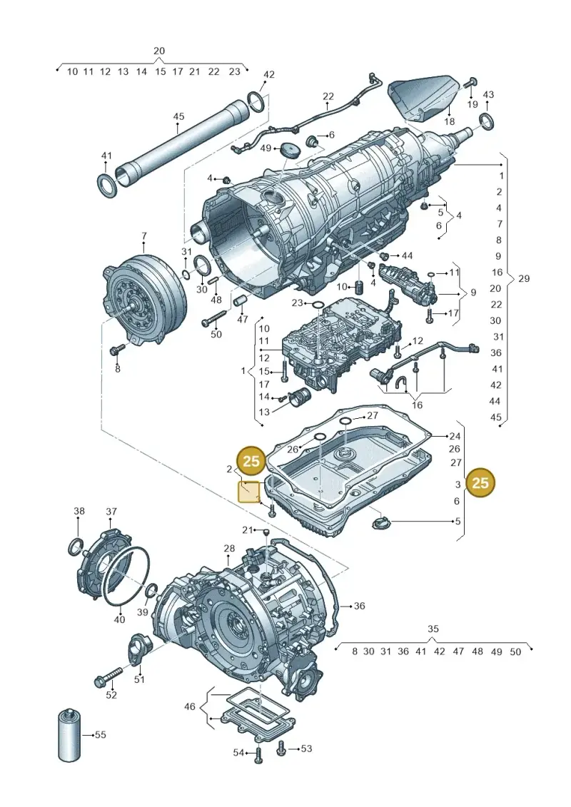 0D5398010 — Audi A8L (2017-2022) diagram 859325850, position 25