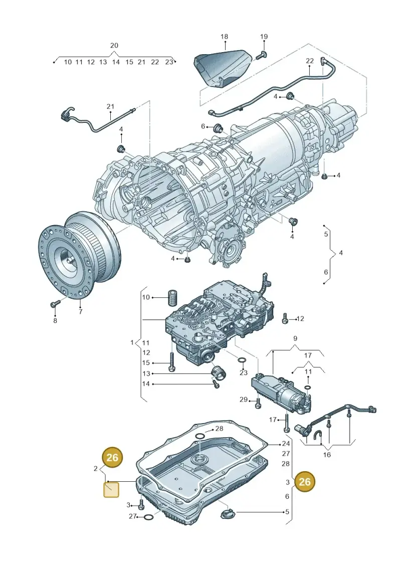 0D5398010 — Audi Q8 Quattro 3,0 (2018-) diagram 429325800, position 26