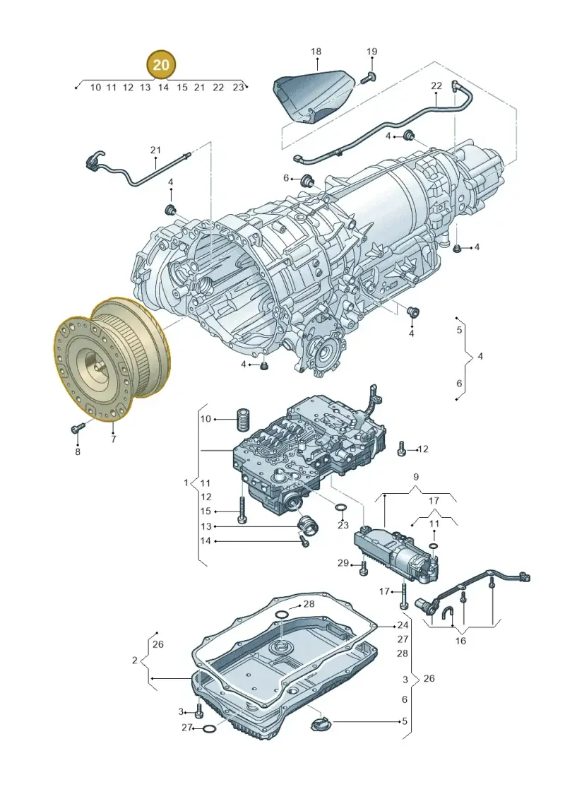 0D5398047 — Audi Q8 Quattro 3,0 (2018-) diagram 429325800, position 20