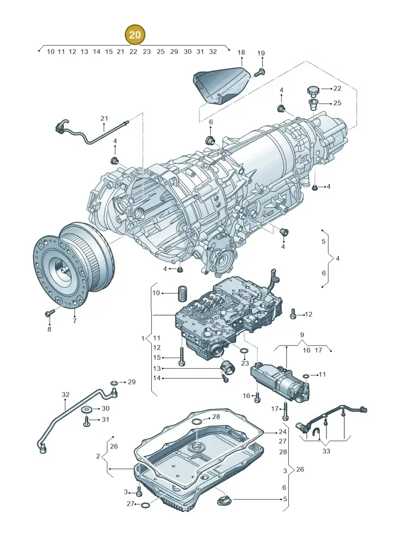0D5398047 — Audi RS4 Avant (2017-) diagram 438325800, position 20