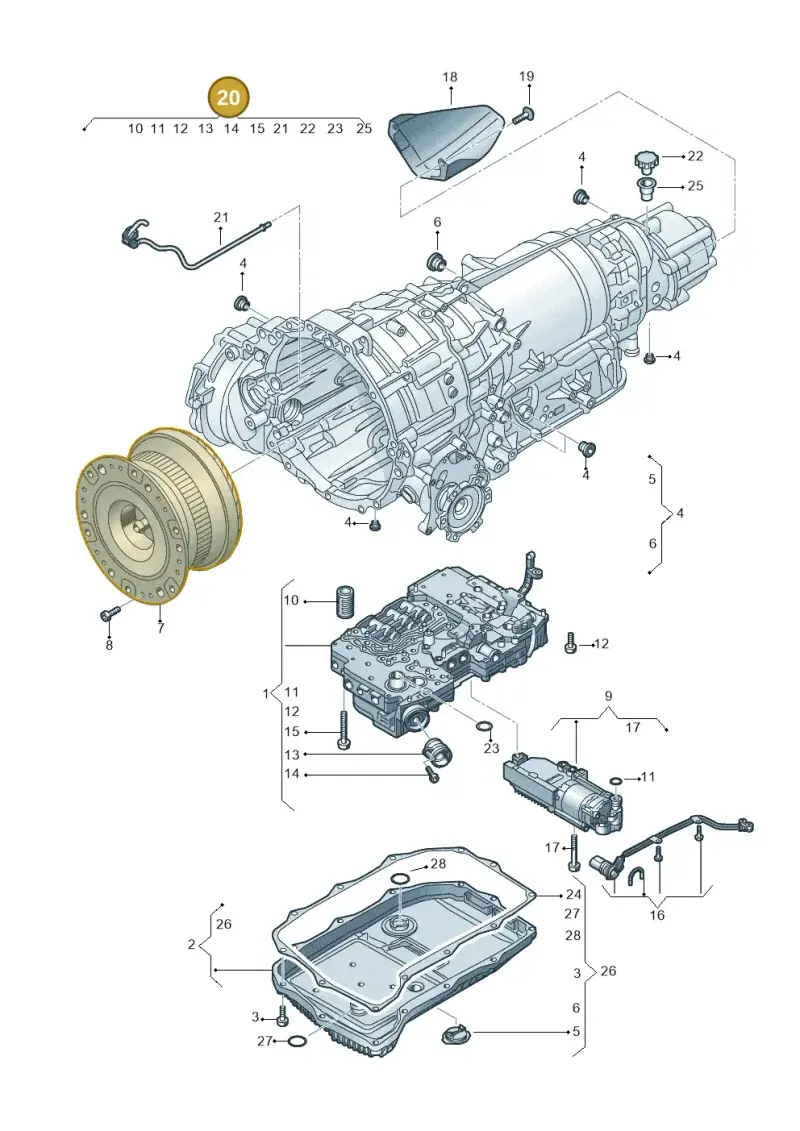 0D5398047 — Audi A6 2.0 (2018-) diagram 838325800, position 20