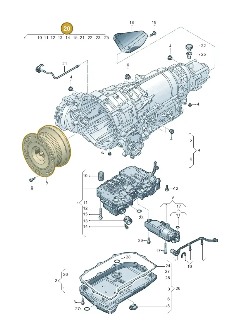 0D5398047 — Audi Q5 (2016-2020) diagram 896325800, position 20