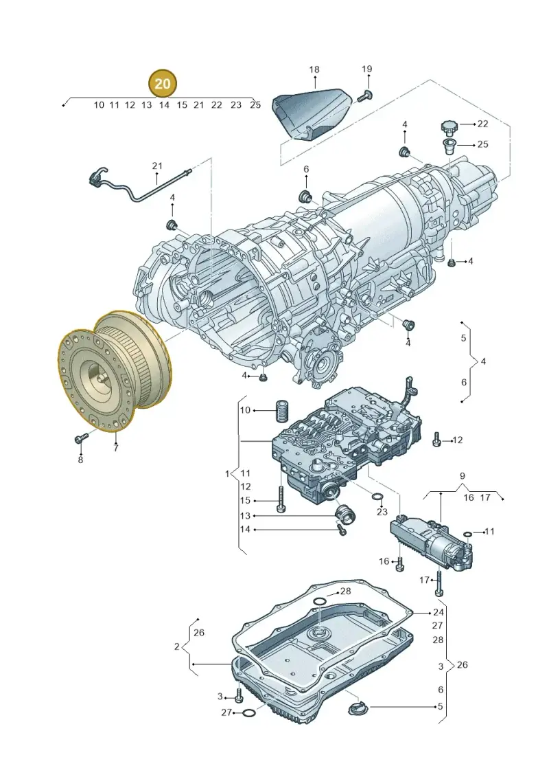 0D5398047A — Audi A4 2.0 (2015-2019) diagram 849325900, position 20