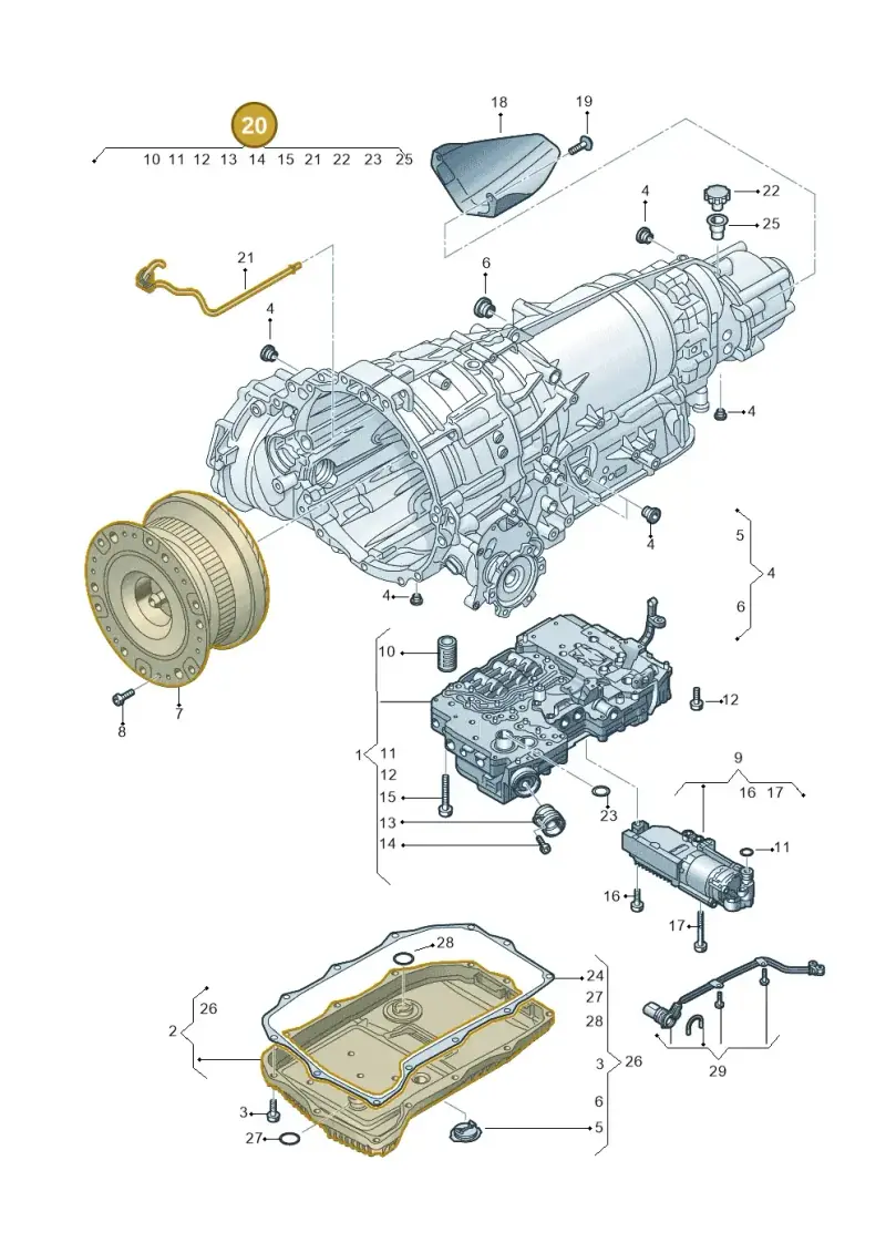 0D5398047A — Audi A5 Sportback (2016-2020) diagram 897325090, position 20