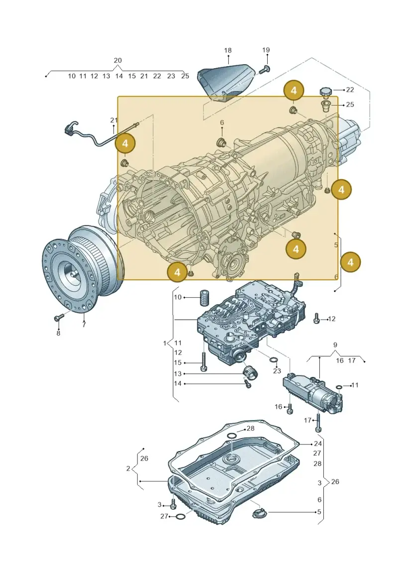 0D5398048A — Audi A4 2.0 (2015-2019) diagram 849325900, position 4