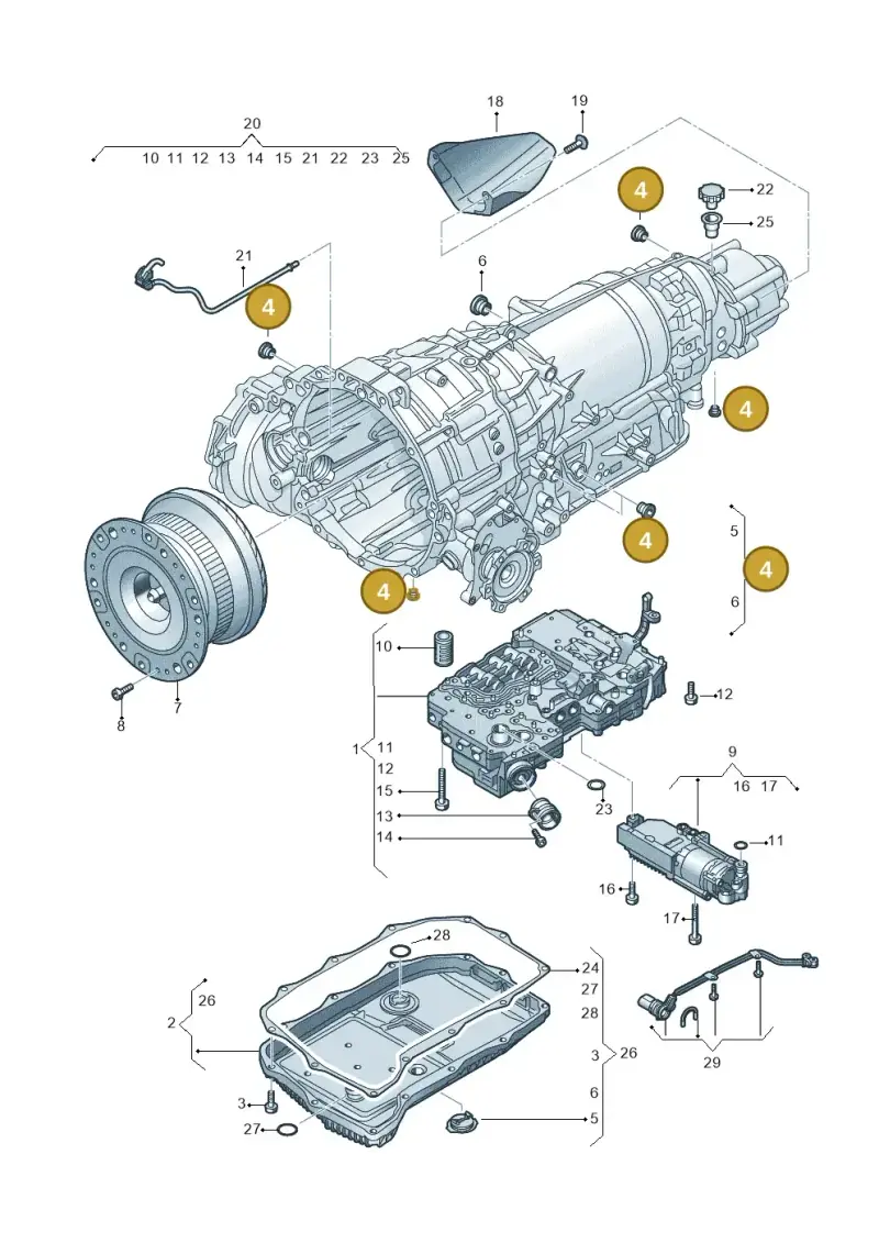 0D5398048A — Audi A5 Sportback (2016-2020) diagram 897325090, position 4
