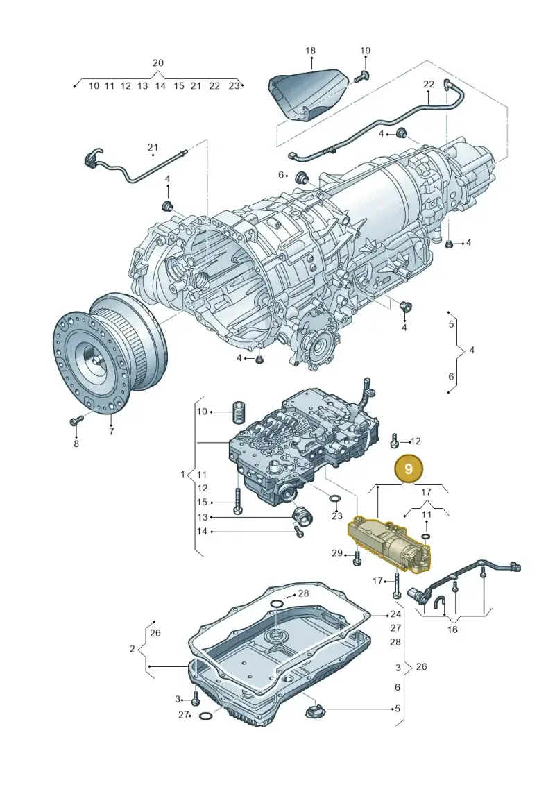 0D7321281D — Audi Q8 Quattro 3,0 (2018-) diagram 429325800, position 9
