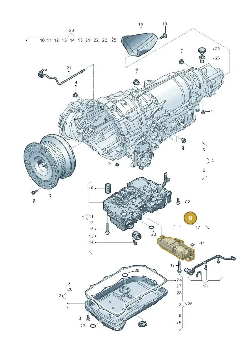 0D7321281D — Audi A6 2.0 (2018-) diagram 838325800, position 9