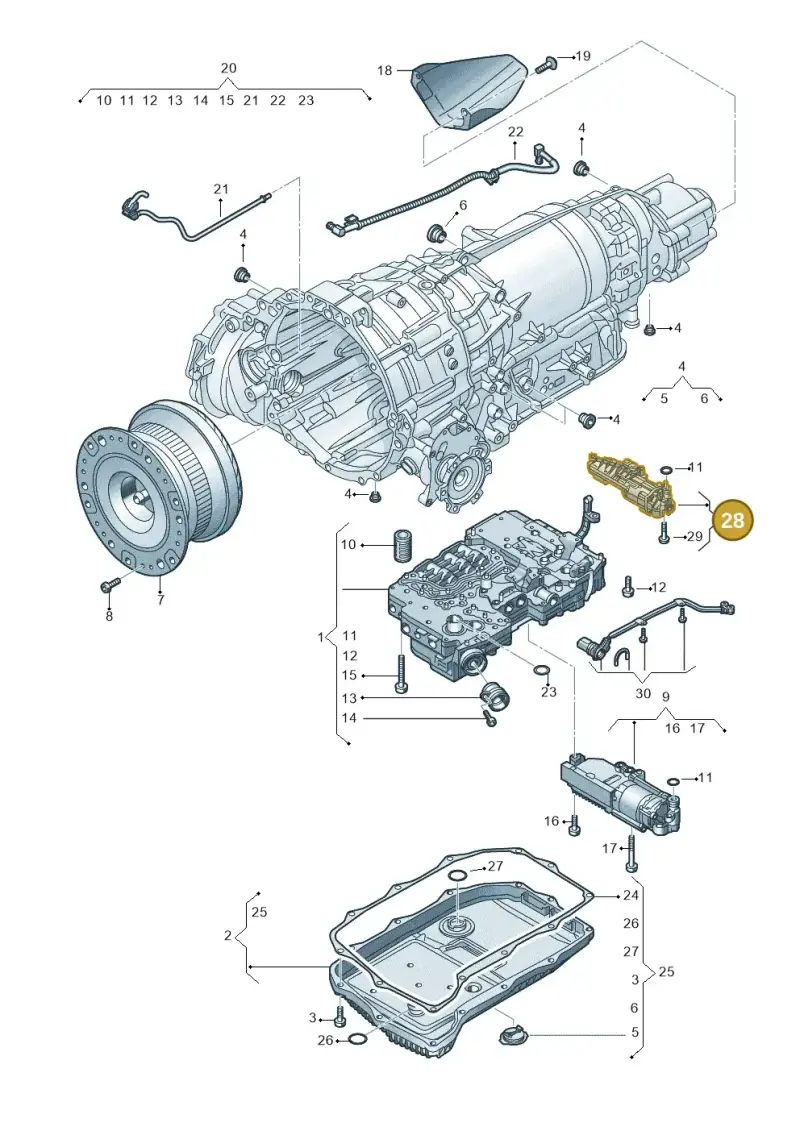 0D7321281D — Audi Q7 qu. 3.0 TDI (2015-2019) diagram 859325800, position 28