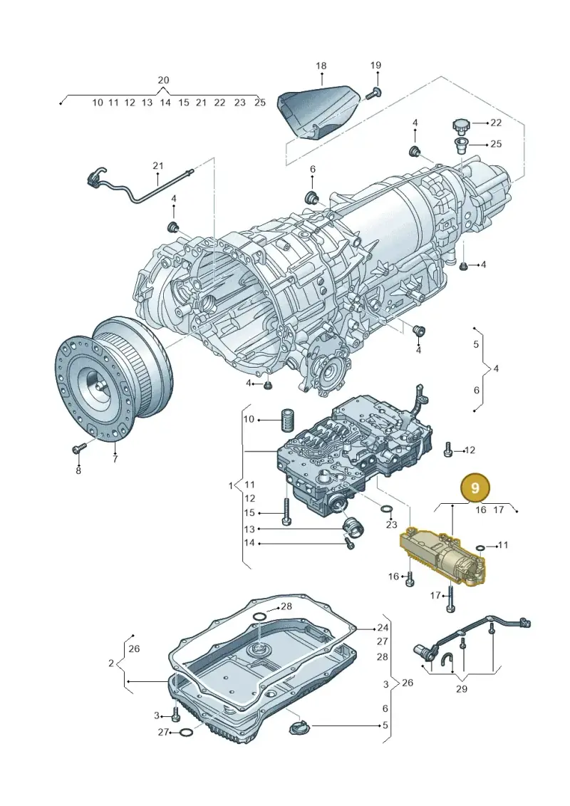 0D7321281D — Audi A5 Sportback (2016-2020) diagram 897325090, position 9