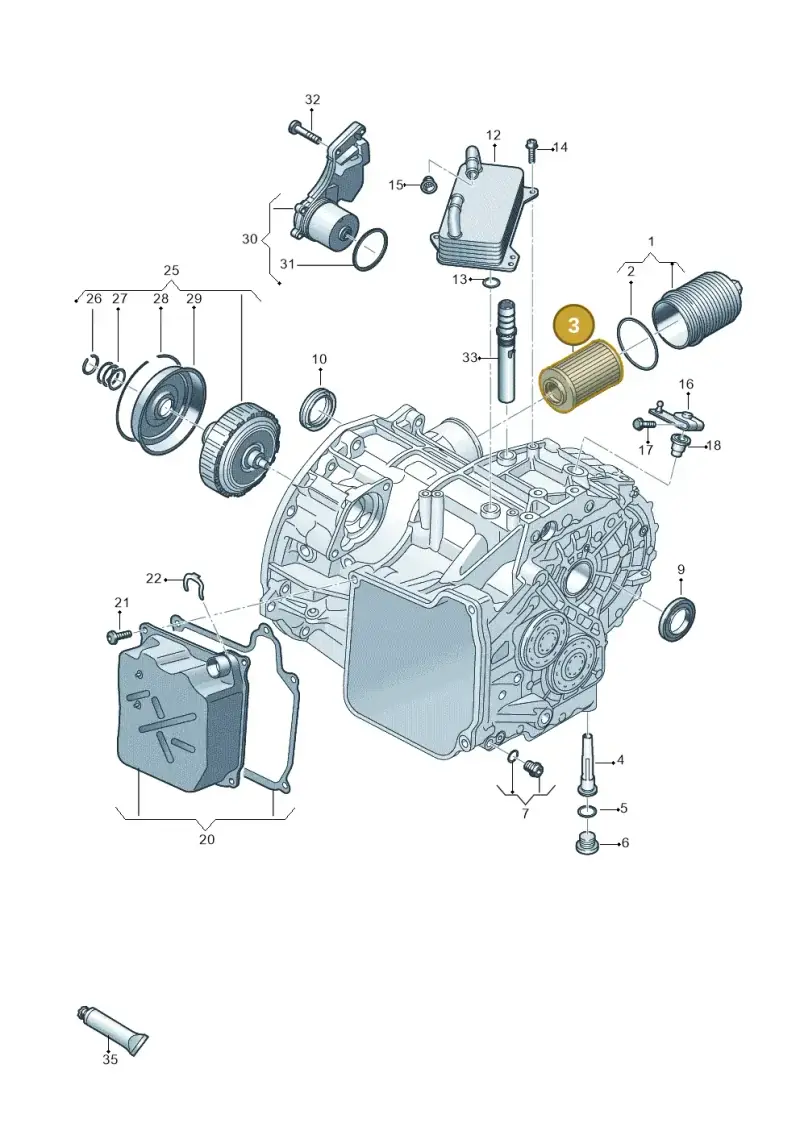 0GC325183D — Audi A3 Sportback (2019-2021) diagram 596300160, position 3