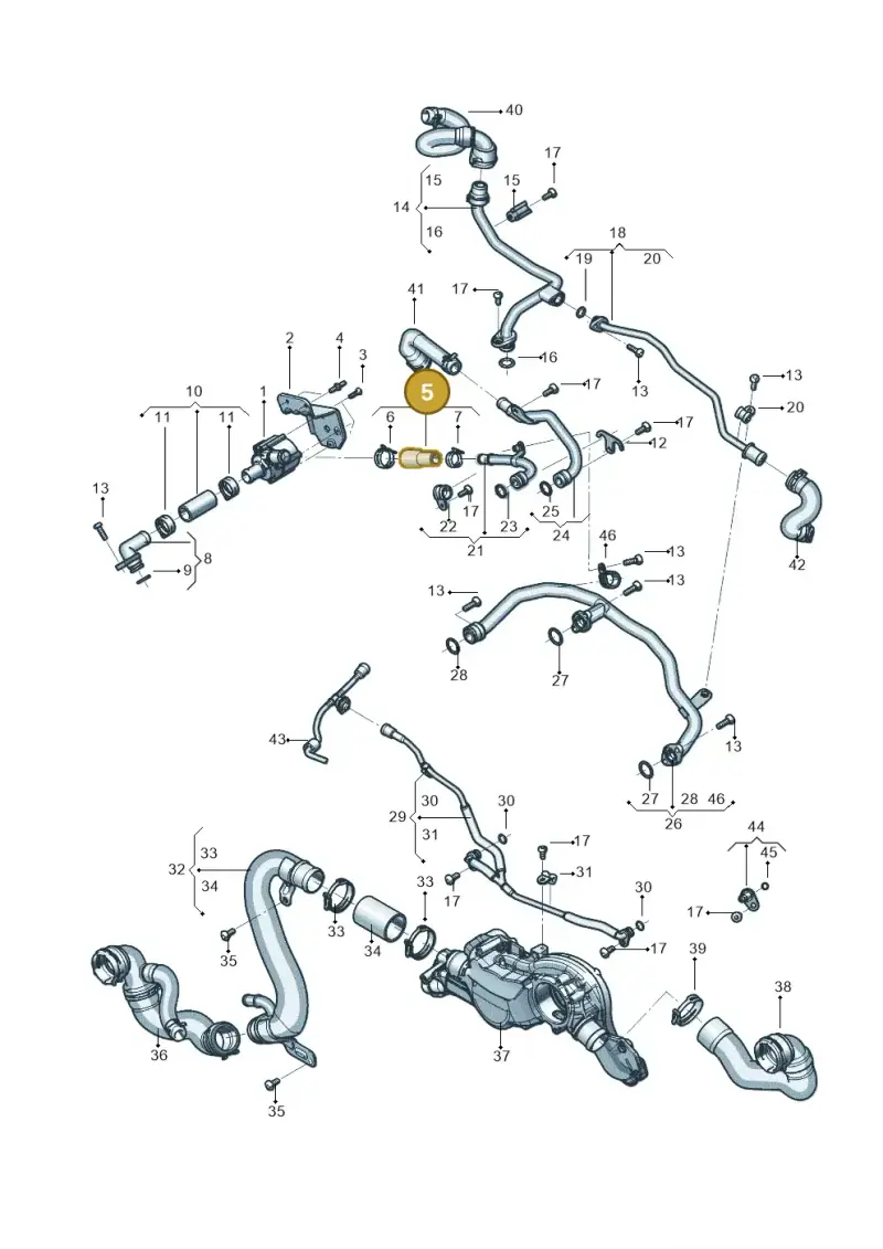 0P2121054A — Audi Q8 Quattro 3,0 (2018-) diagram 819121014, position 5