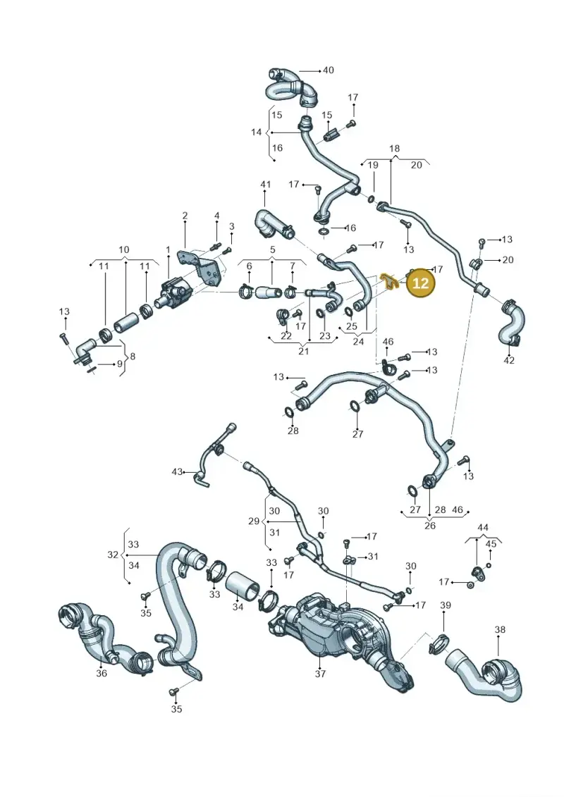0P2121077 — Audi Q8 Quattro 3,0 (2018-) diagram 819121014, position 12