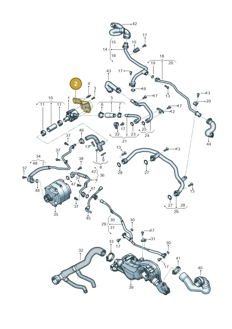 0P2121093 — Audi A8L (2017-2022) diagram 838121032, position 2