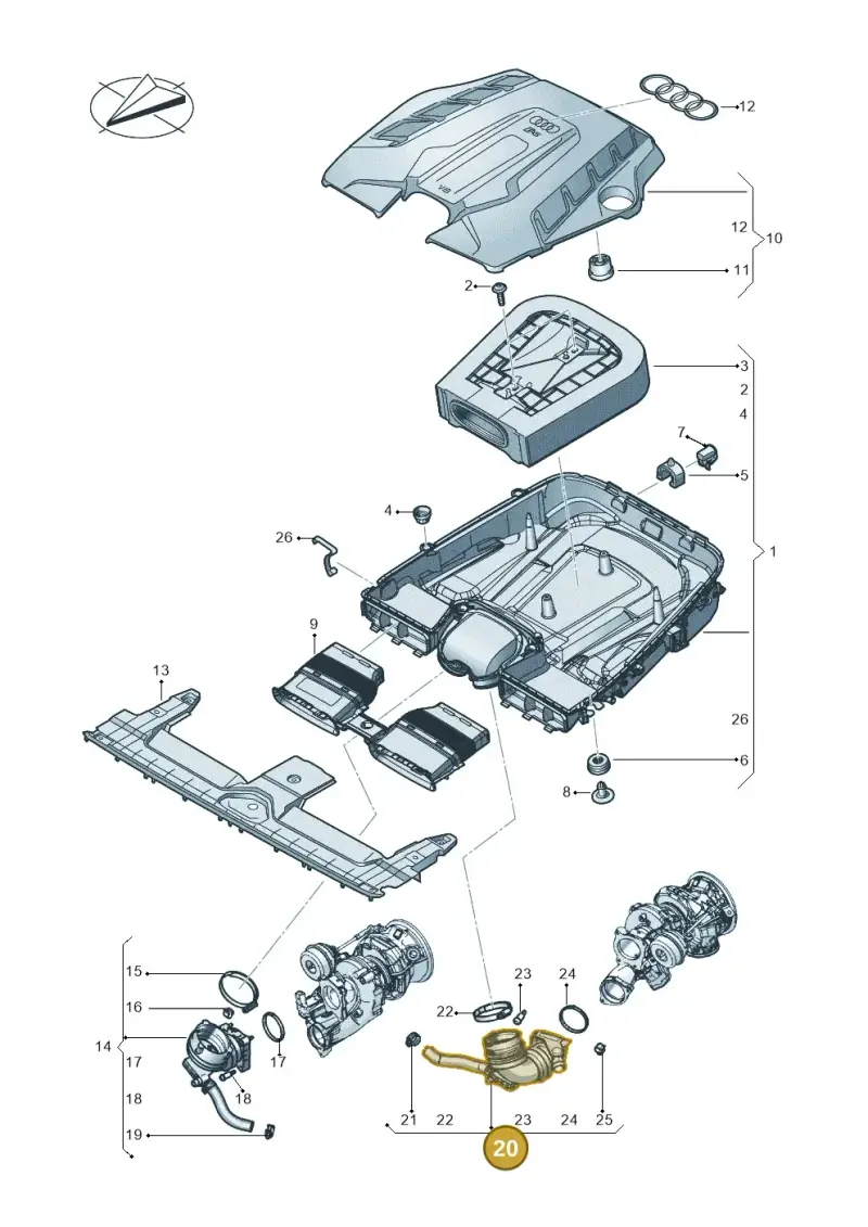 0P2129609R — Audi RS Q8 Quattro (2019-) diagram 429133080, position 20