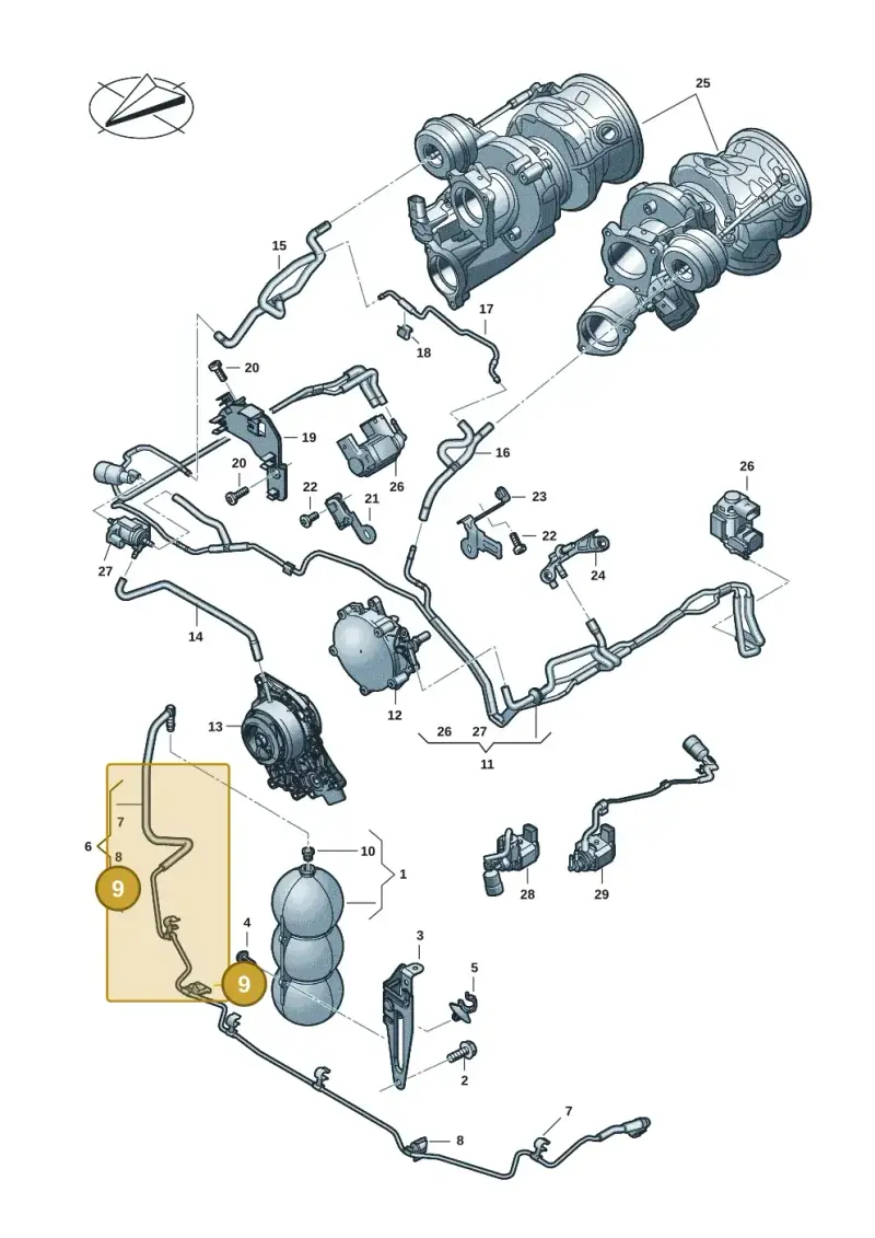 0P2129667 — Audi Q8 Quattro 3,0 (2018-) diagram 429133086, position 9