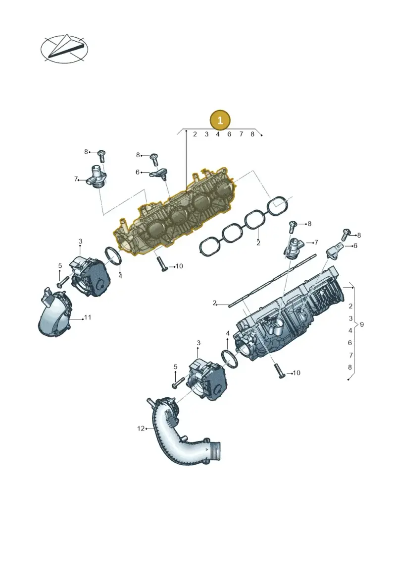 0P2129712M — Audi A8L (2017-2022) diagram 624133030, position 1
