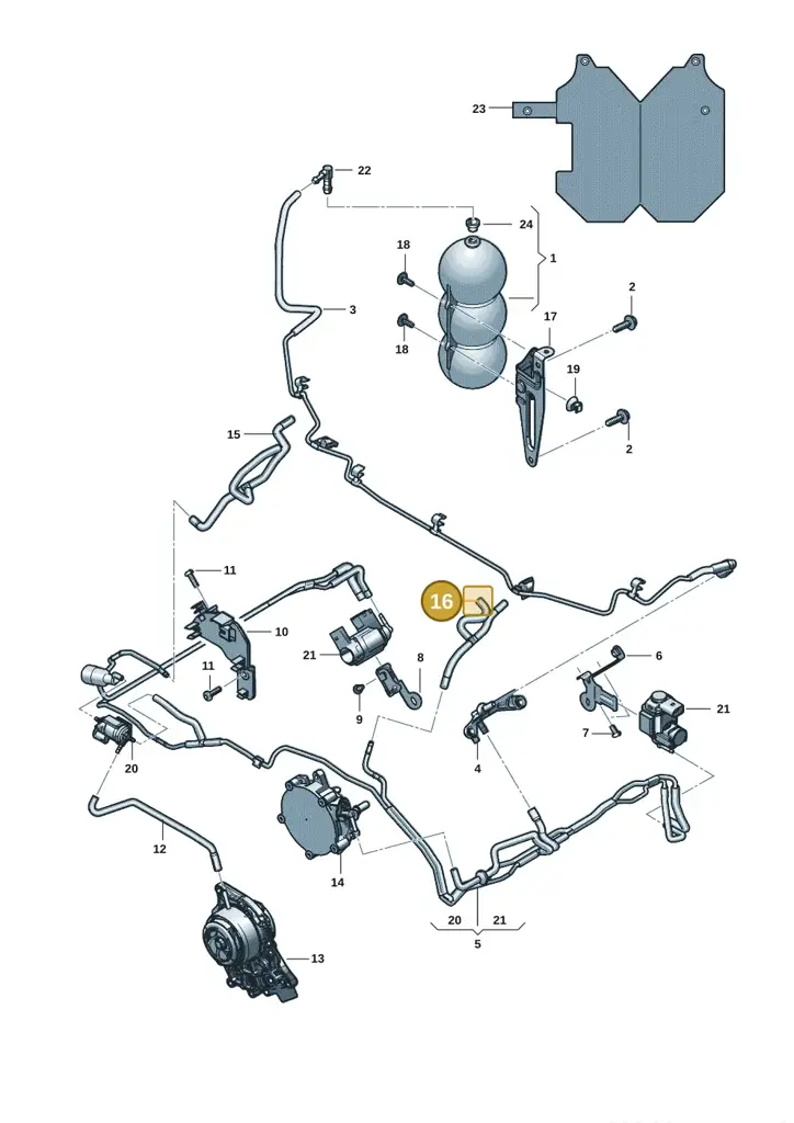 0P2131611L — Audi A8L (2017-2022) diagram 838133082, position 16