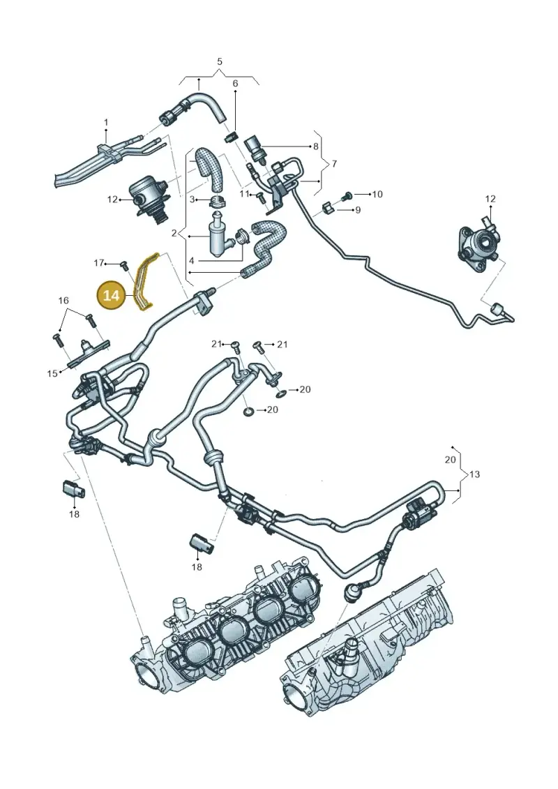 0P2133239 — Audi RS6 Avant (2019-2025) diagram 537133104, position 14