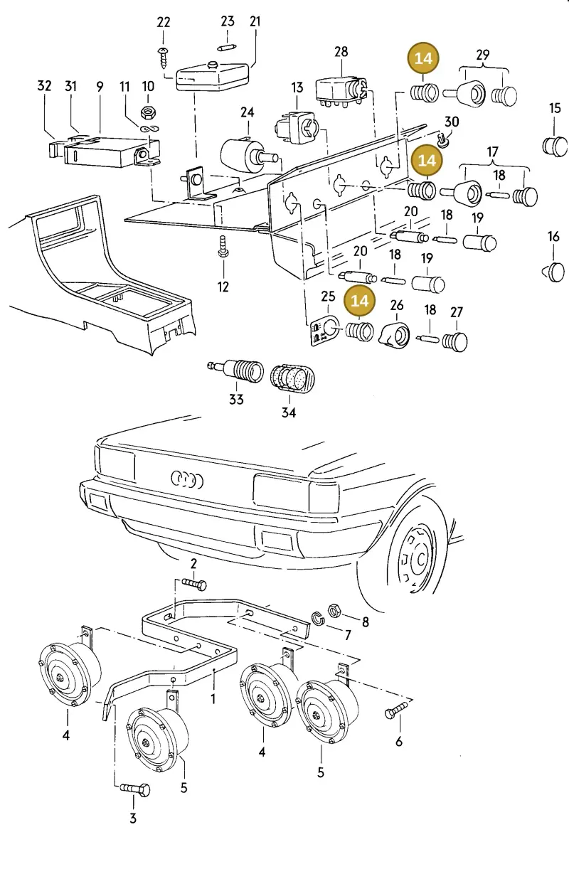 111941515D — Audi 4000 (1981-1984) diagram 003125100, position 14