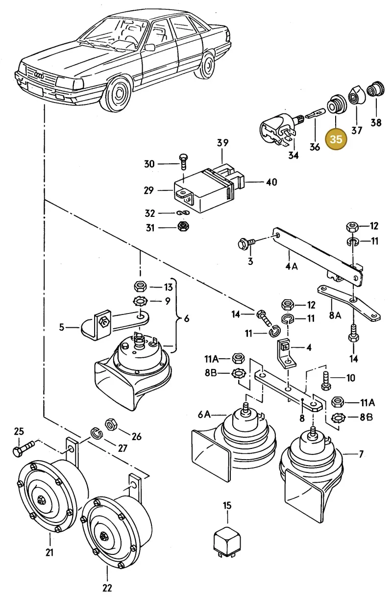 111941515D — Audi 100/Wagon (1989-1990) diagram 005169000, position 35