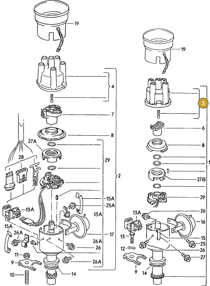113905207C — Audi 5000 S/Wagon      84 (1983-1984) diagram 005155000, position 3
