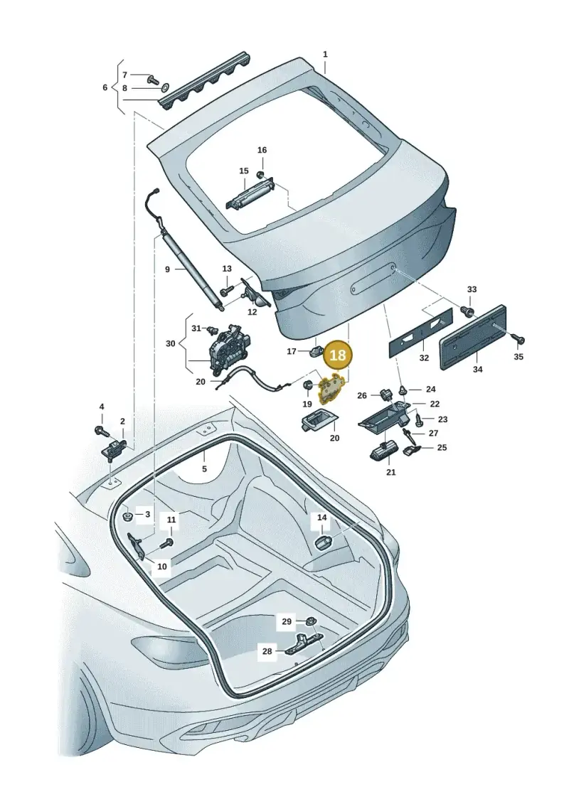 11A827506 — Audi A5 Limo 2.0 (2024-) diagram 8wh827000, position 18