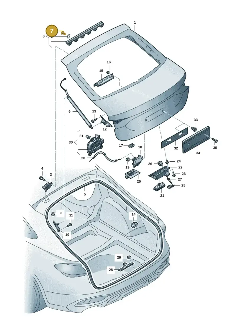11A827717 — Audi A5 Limo 2.0 (2024-) diagram 8wh827000, position 7