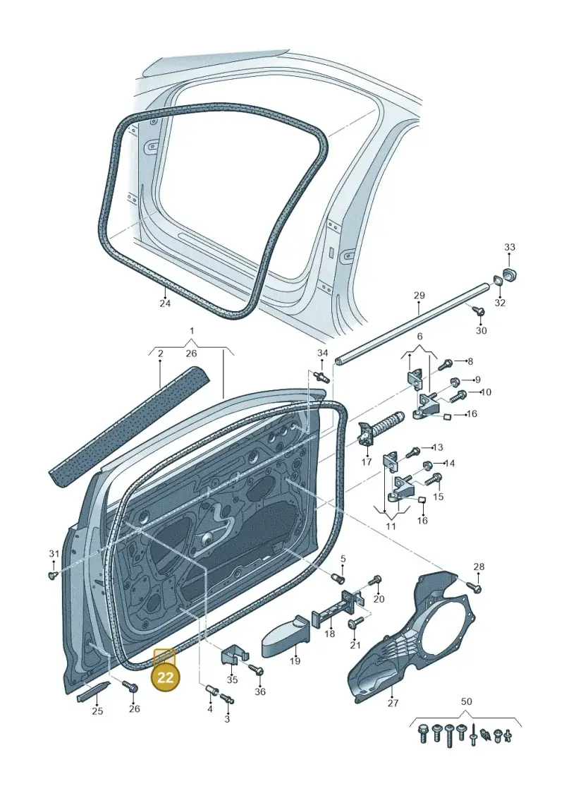 11A837701A — Audi RS6 Avant (2019-) diagram 430831010, position 22