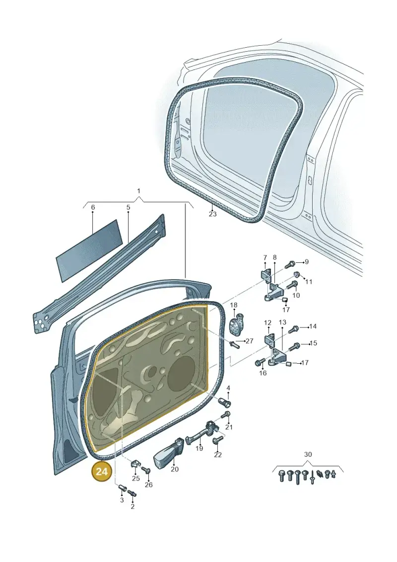 11A837701A — Audi A3 Sportback (2019-2021) diagram 596831010, position 24