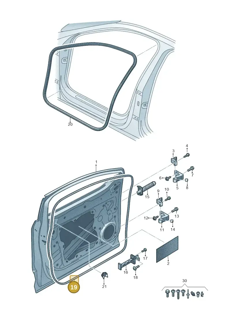 11A837701A — Audi Q4 Sportback (2021-2022) diagram 89a831010, position 19