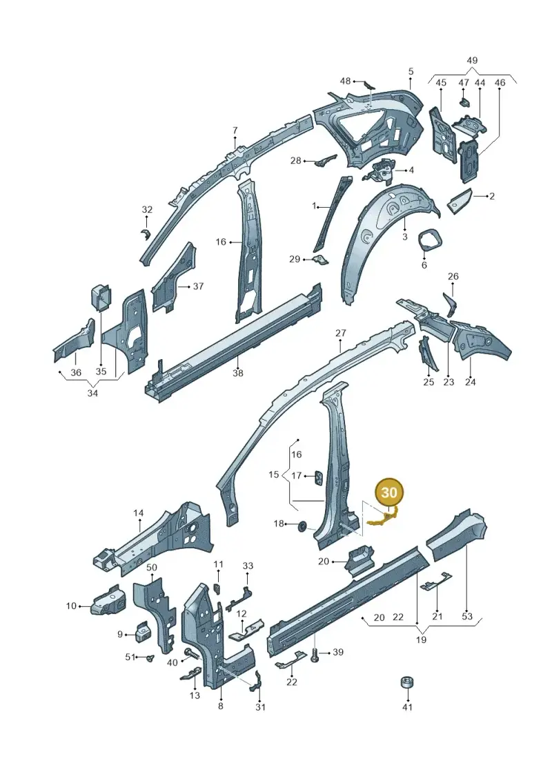 11A864015A — Audi Q4 Sportback (2021-2022) diagram 89a809010, position 30