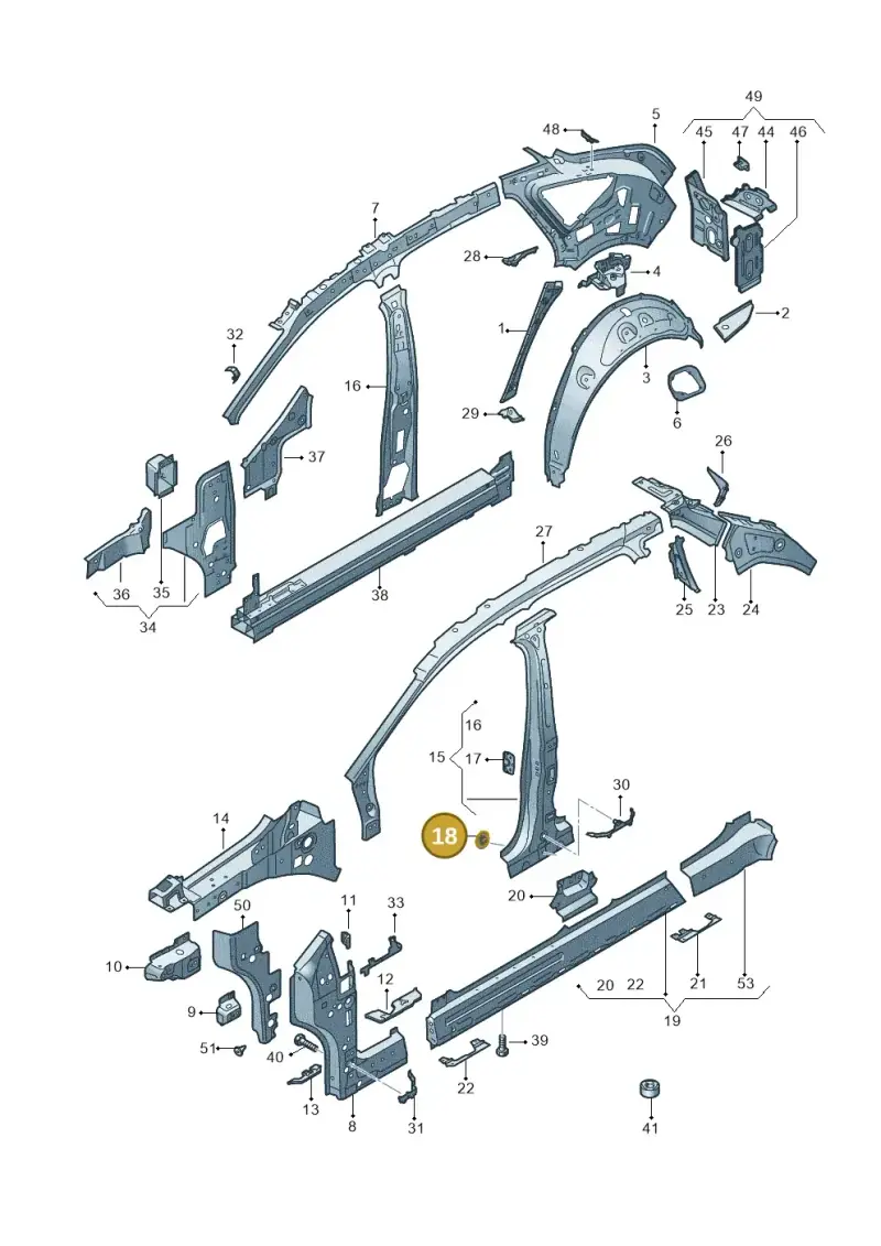 11A864017 — Audi Q4 Sportback (2021-2022) diagram 89a809010, position 18