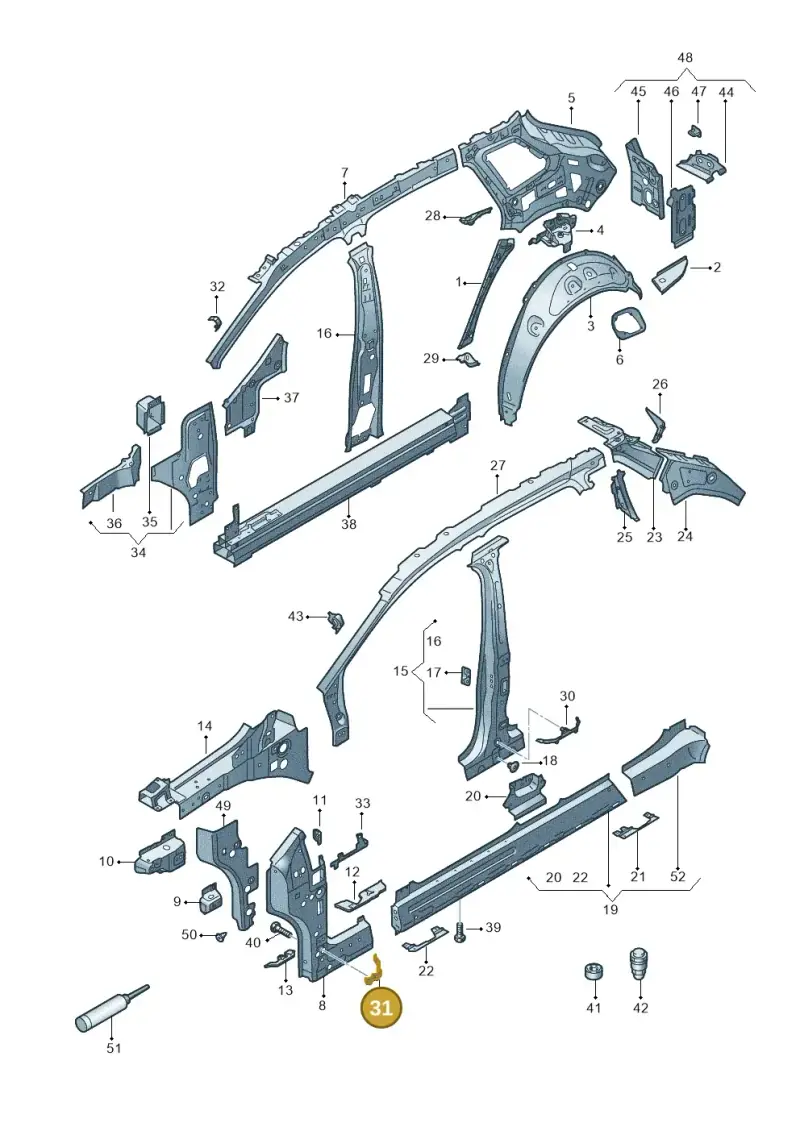 11A864565 — Audi Q4 Sportback (2022-) diagram 89a809000, position 31