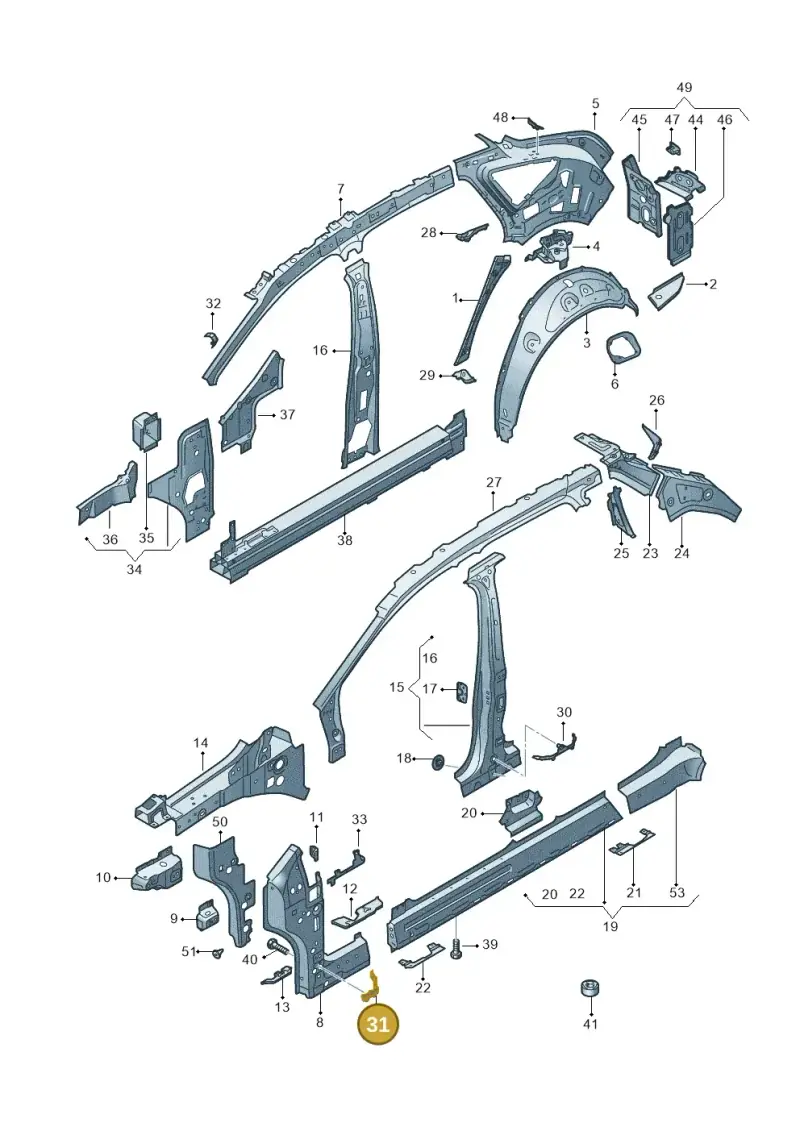 11A864566 — Audi Q4 Sportback (2021-2022) diagram 89a809010, position 31