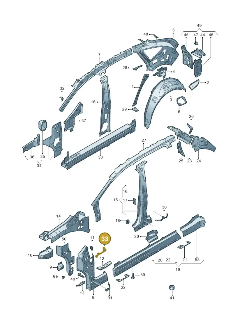 11A864628A — Audi Q4 Sportback (2021-2022) diagram 89a809010, position 33