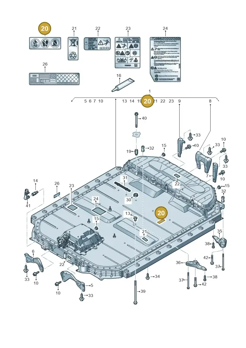12E010849F — Audi Q8 e-tron (2018-2020) diagram 586915500, position 20