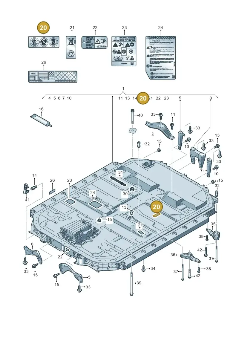 12E010849F — Audi Q8 e-tron (2018-2020) diagram 586915510, position 20