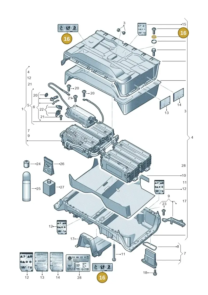 12E010849F — Audi A3 Sportback (2016-2020) diagram 746915500, position 16