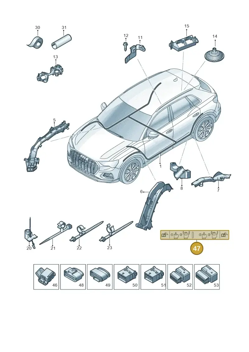 12E010867N — Audi Q4 Sportback (2021-2022) diagram 89a971950, position 47