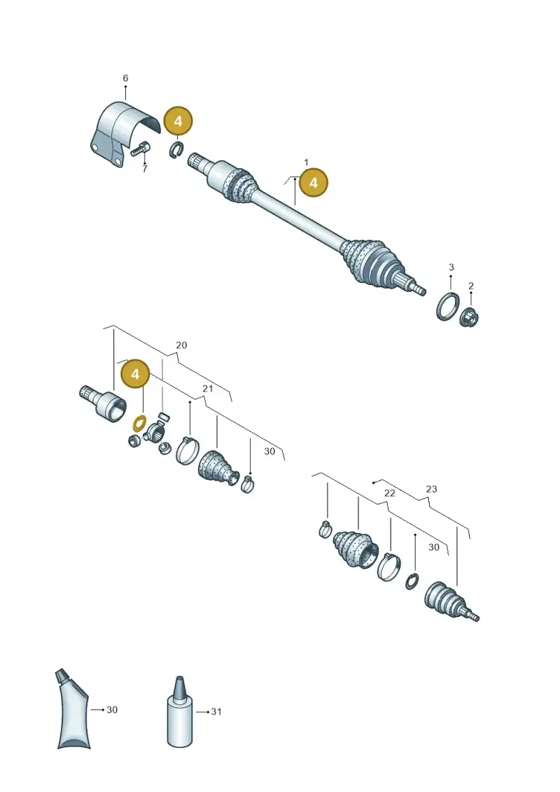 12E407298 — Audi A1 sportback 1.0 (2018-) diagram 837407240, position 4